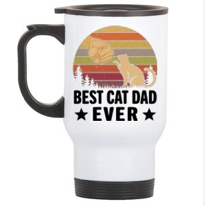 Best Cat Dad Ever Funny Cute Retro Stainless Steel Travel Mug