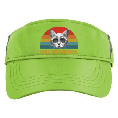 Best Cat Dad Ever Retro Sunset Adult Drive Performance Visor