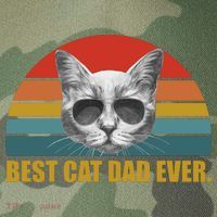 Best Cat Dad Ever Retro Sunset Legacy Tie Dye Trucker Hat