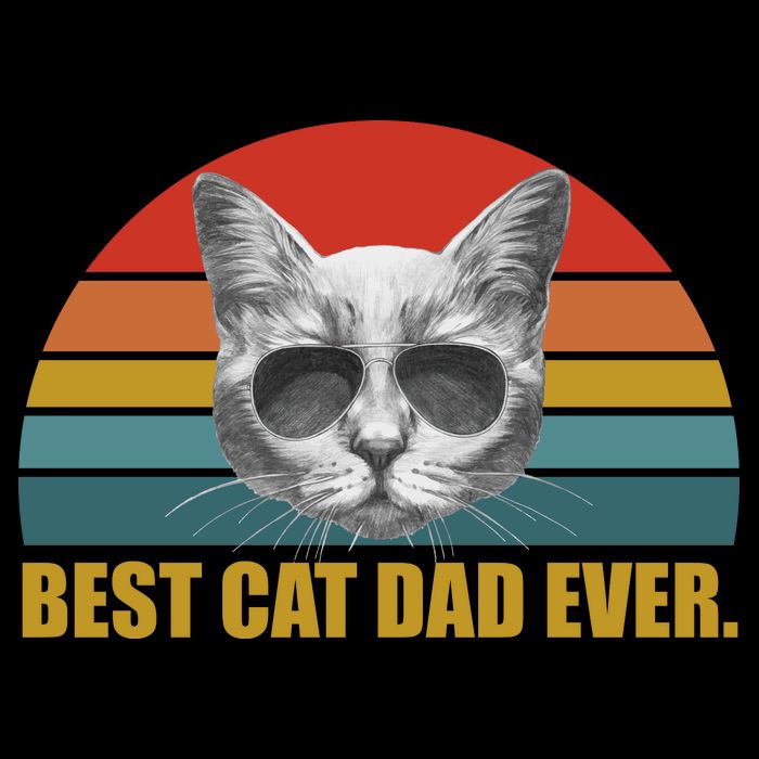 Best Cat Dad Ever Retro Sunset Sweatshirt
