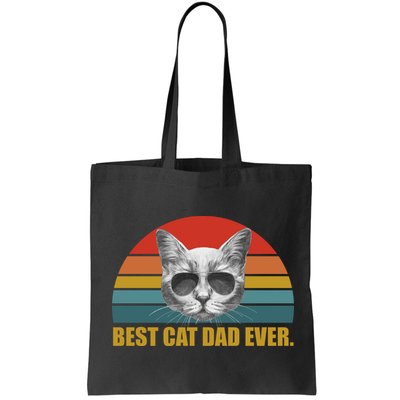 Best Cat Dad Ever Retro Sunset Bag