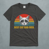 Best Cat Dad Ever Retro Sunset T-Shirt