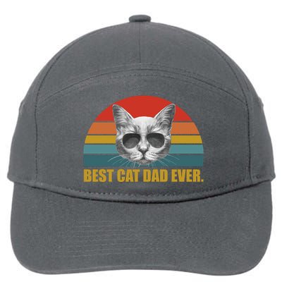 Best Cat Dad Ever Retro Sunset 7-Panel Snapback Hat