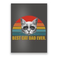 Best Cat Dad Ever Retro Sunset Poster