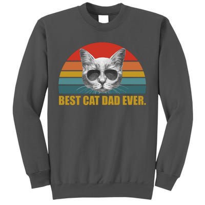 Best Cat Dad Ever Retro Sunset Tall Sweatshirt