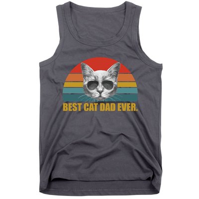 Best Cat Dad Ever Retro Sunset Tank Top