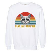 Best Cat Dad Ever Retro Sunset Garment-Dyed Sweatshirt
