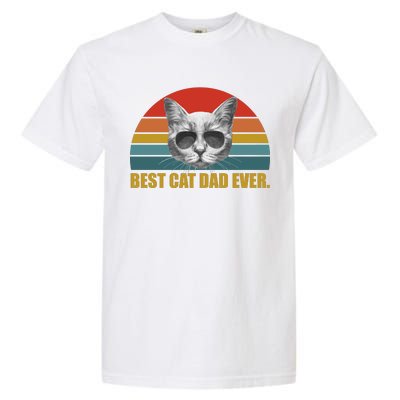 Best Cat Dad Ever Retro Sunset Garment-Dyed Heavyweight T-Shirt