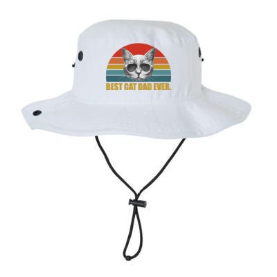 Best Cat Dad Ever Retro Sunset Legacy Cool Fit Booney Bucket Hat