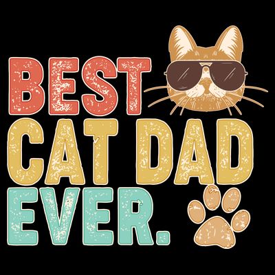 Best Cat Dad Ever Vintage Colors T-Shirt