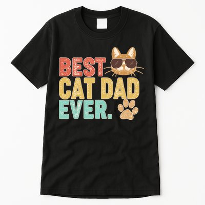 Best Cat Dad Ever Vintage Colors Tall T-Shirt