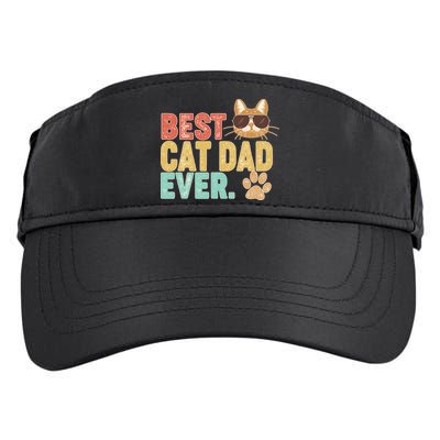 Best Cat Dad Ever Vintage Colors Adult Drive Performance Visor