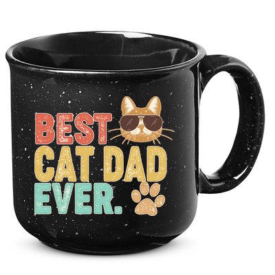 Best Cat Dad Ever Vintage Colors 15oz Campfire Ceramic Mug