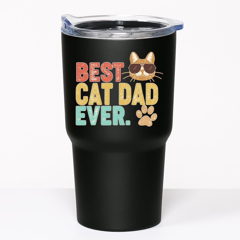 Best Cat Dad Ever Vintage Colors Tumbler