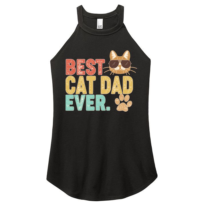 Best Cat Dad Ever Vintage Colors Women's Perfect Tri Rocker Tank
