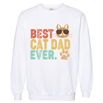 Best Cat Dad Ever Vintage Colors Garment-Dyed Sweatshirt
