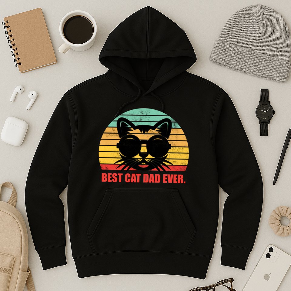 Best Cat Ever - Retro Vintage Design Hoodie