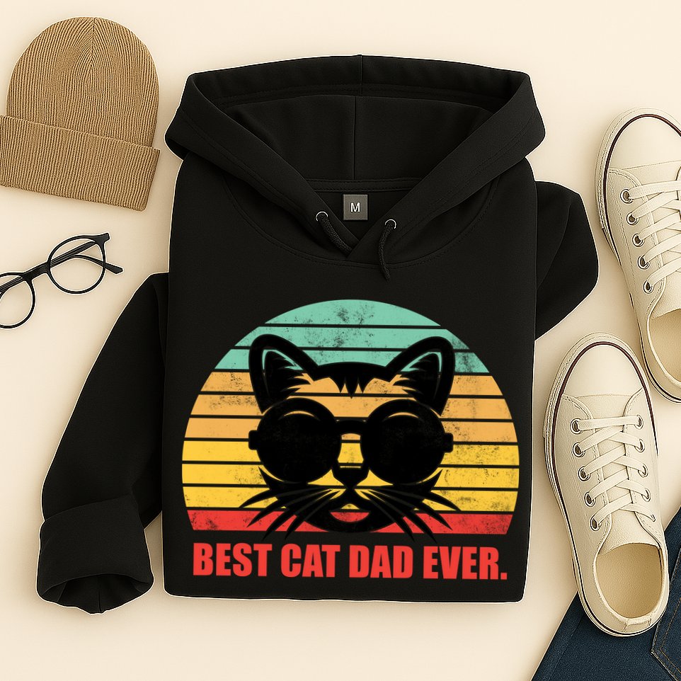 Best Cat Ever - Retro Vintage Design Hoodie