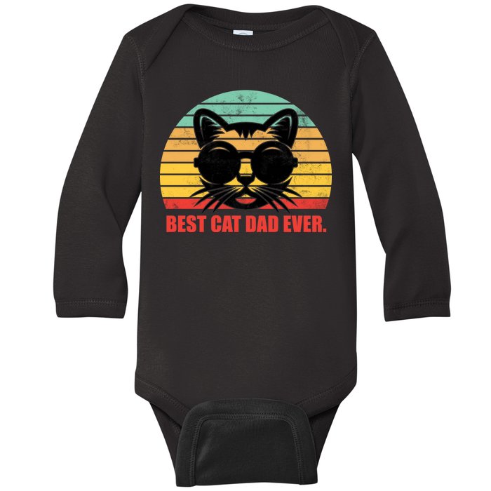 Best Cat Ever - Retro Vintage Design Baby Long Sleeve Bodysuit