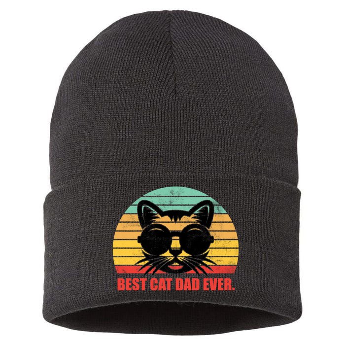 Best Cat Ever - Retro Vintage Design Sustainable Knit Beanie