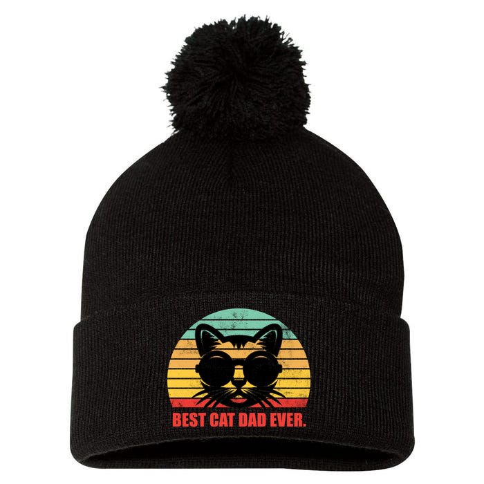 Best Cat Ever - Retro Vintage Design Pom Pom 12in Knit Beanie