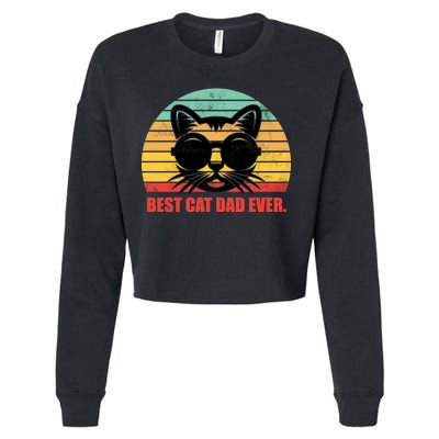 Best Cat Ever - Retro Vintage Design Cropped Pullover Crew