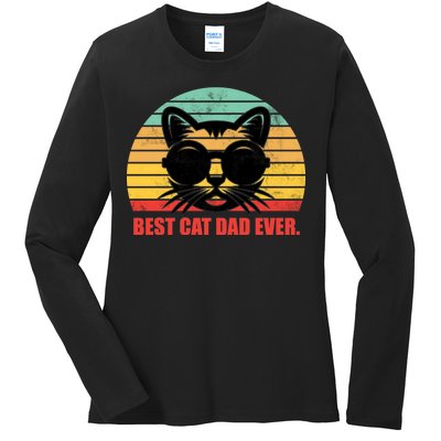 Best Cat Ever - Retro Vintage Design Ladies Long Sleeve Shirt