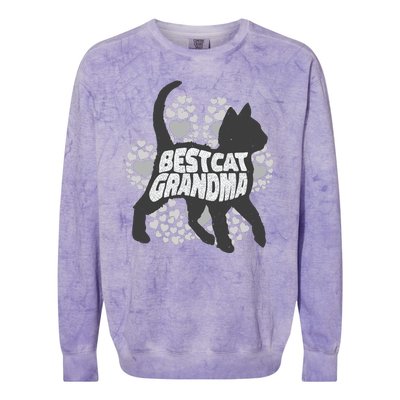 Best Cat Grandma Colorblast Crewneck Sweatshirt