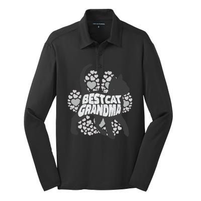 Best Cat Grandma Silk Touch Performance Long Sleeve Polo