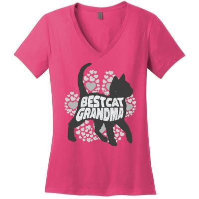 Best Cat Grandma Women's V-Neck T-Shirt