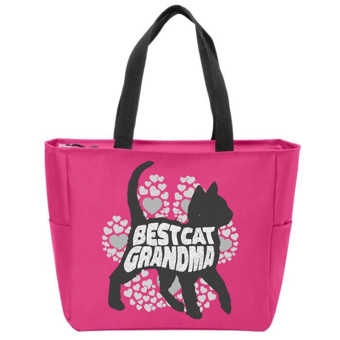 Best Cat Grandma Zip Tote Bag