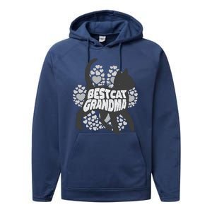 Best Cat Grandma Performance Fleece Hoodie