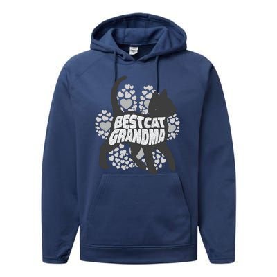 Best Cat Grandma Performance Fleece Hoodie