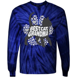 Best Cat Grandma Tie-Dye Long Sleeve Shirt