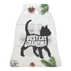 Best Cat Grandma Ceramic Bell Ornament