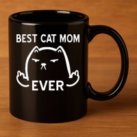 Best Cat Mom Ever 11oz C Handle Ceramic Mug