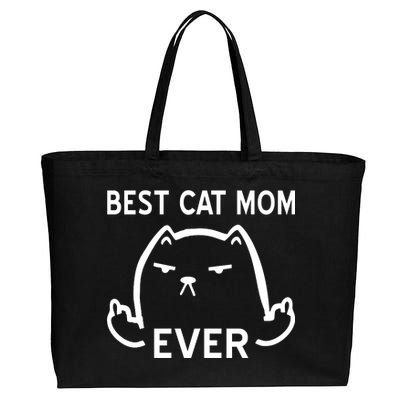 Best Cat Mom Ever Cotton Canvas Jumbo Tote