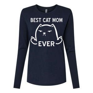 Best Cat Mom Ever Womens Cotton Relaxed Long Sleeve T-Shirt