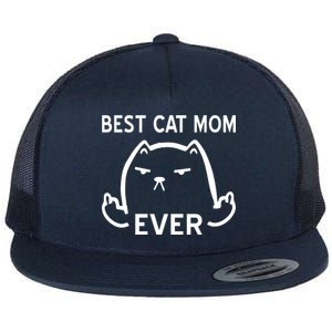 Best Cat Mom Ever Flat Bill Trucker Hat