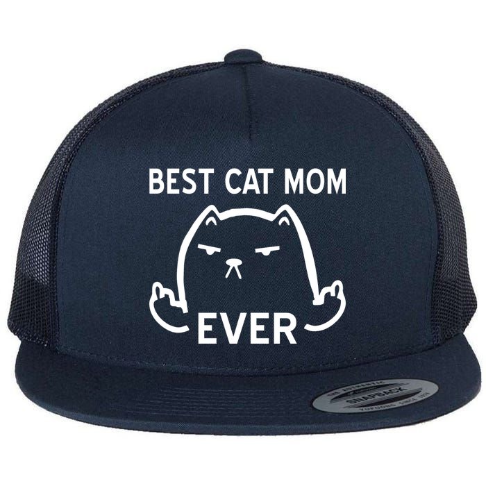 Best Cat Mom Ever Flat Bill Trucker Hat