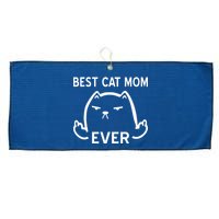 Best Cat Mom Ever Large Microfiber Waffle Golf Towel