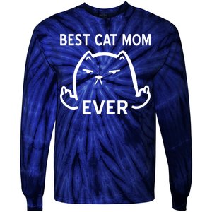 Best Cat Mom Ever Tie-Dye Long Sleeve Shirt