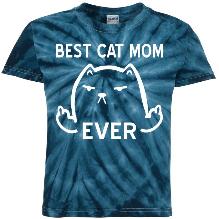 Best Cat Mom Ever Kids Tie-Dye T-Shirt