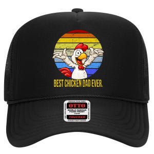 Best Chicken Dad Ever High Crown Mesh Back Trucker Hat