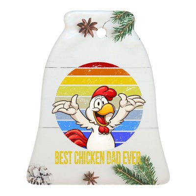 Best Chicken Dad Ever Ceramic Bell Ornament