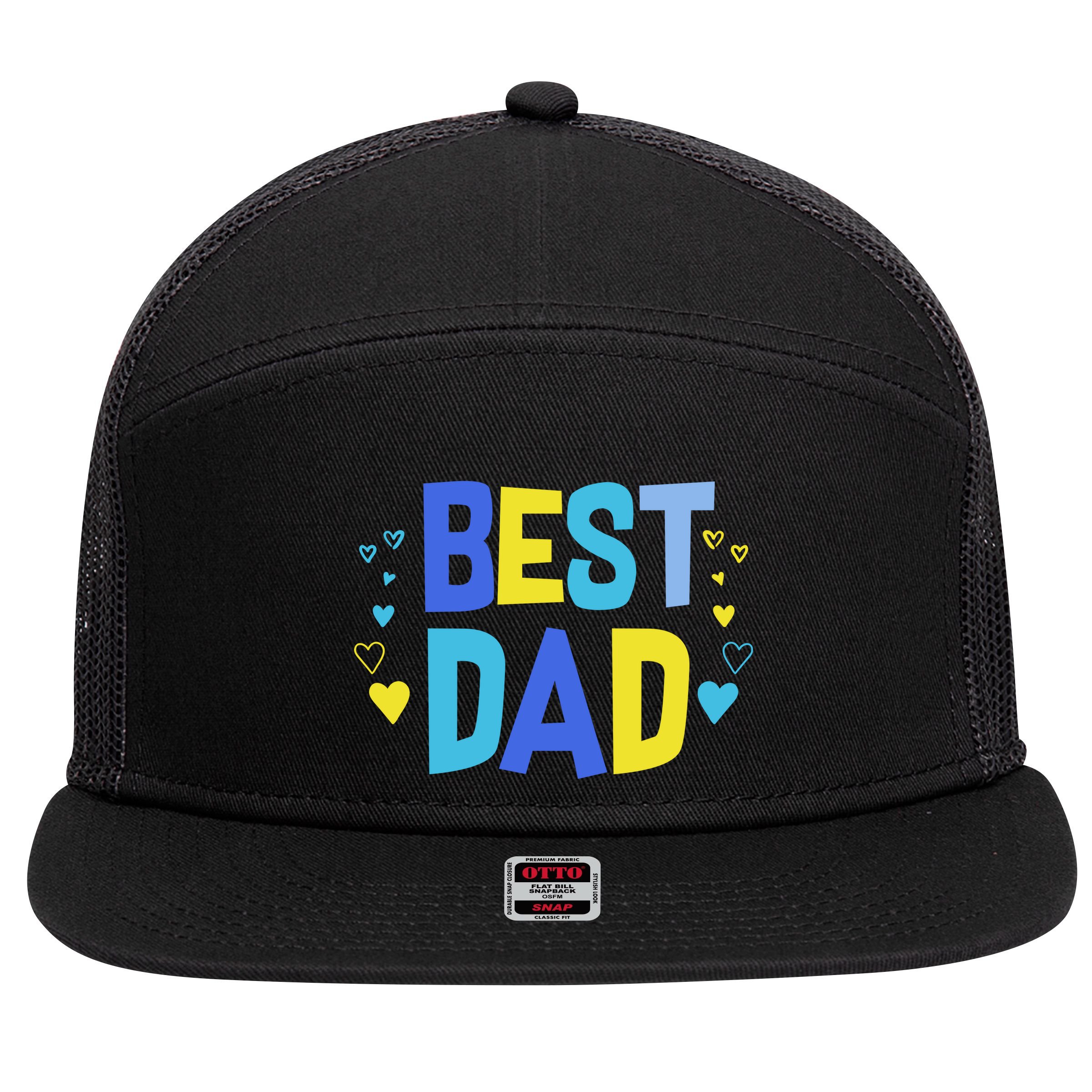 Best Dad 7 Panel Mesh Trucker Snapback Hat