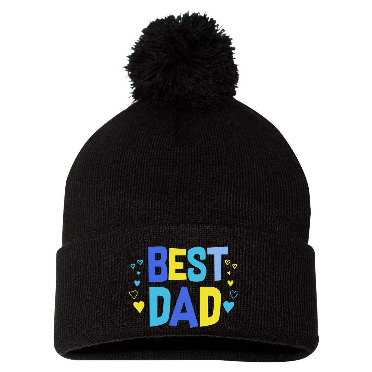 Best Dad Pom Pom 12in Knit Beanie