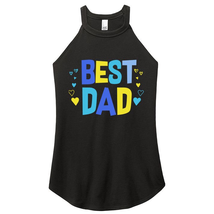 Best Dad Women's Perfect Tri Rocker Tank