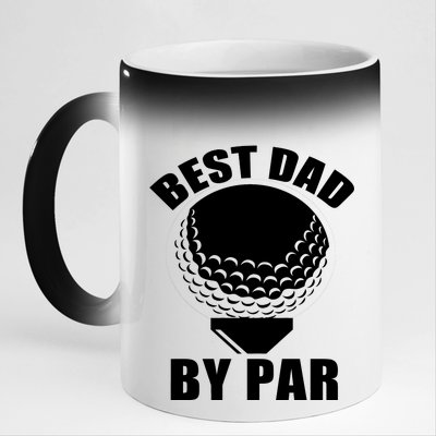 Best Dad By Par Funny Golf Dad 11oz Black Color Changing Mug