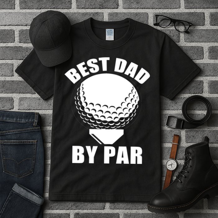 Best Dad By Par Funny Golf Dad Tall T-Shirt